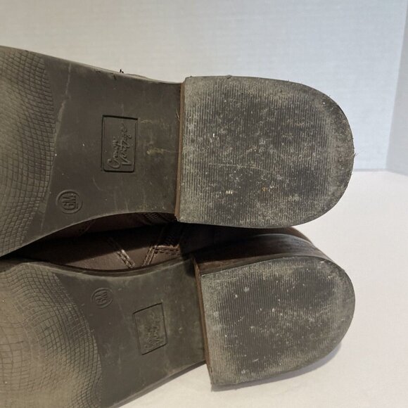 CROWN VINTAGE Womens Leather Ankle Boot Size 6M Cathy Side Zip Brown Blogger Fav - Picture 10 of 11